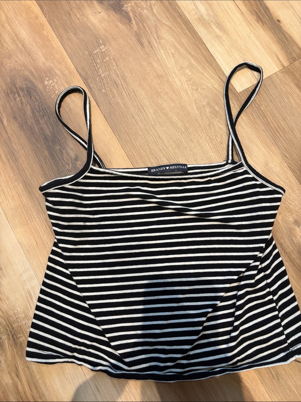 Brandy Melville Black & White Striped Cami